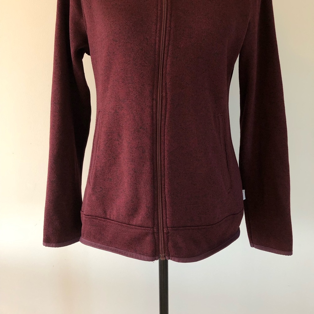 Women’s Eddie Bauer Radiator Dark Garnet Fleece zip up sweater jacket size S - Picture 2 of 9